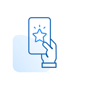 Icon Mano Con Celular Azul